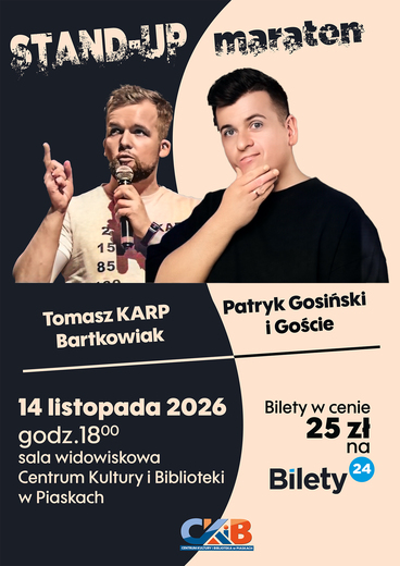 Plakat informujący o maratonie stand - up