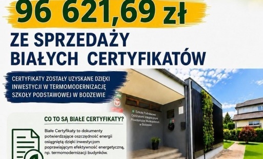 Zdjęcie do Gmina Piaski pozyskała 96 621,69 zł ze sprzedaży Białych Certyfikat&oacute;w