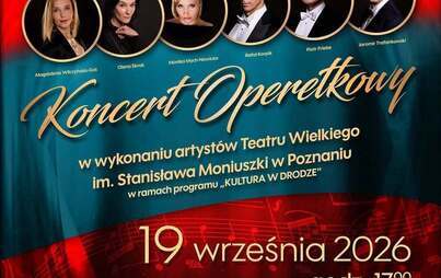 Plakat przedstawiający muzyków koncertu operetkowego