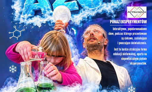 Plakat przedstawiający pokaz chemiczny