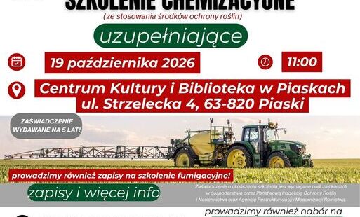 Plakat informujący o szkoleniu